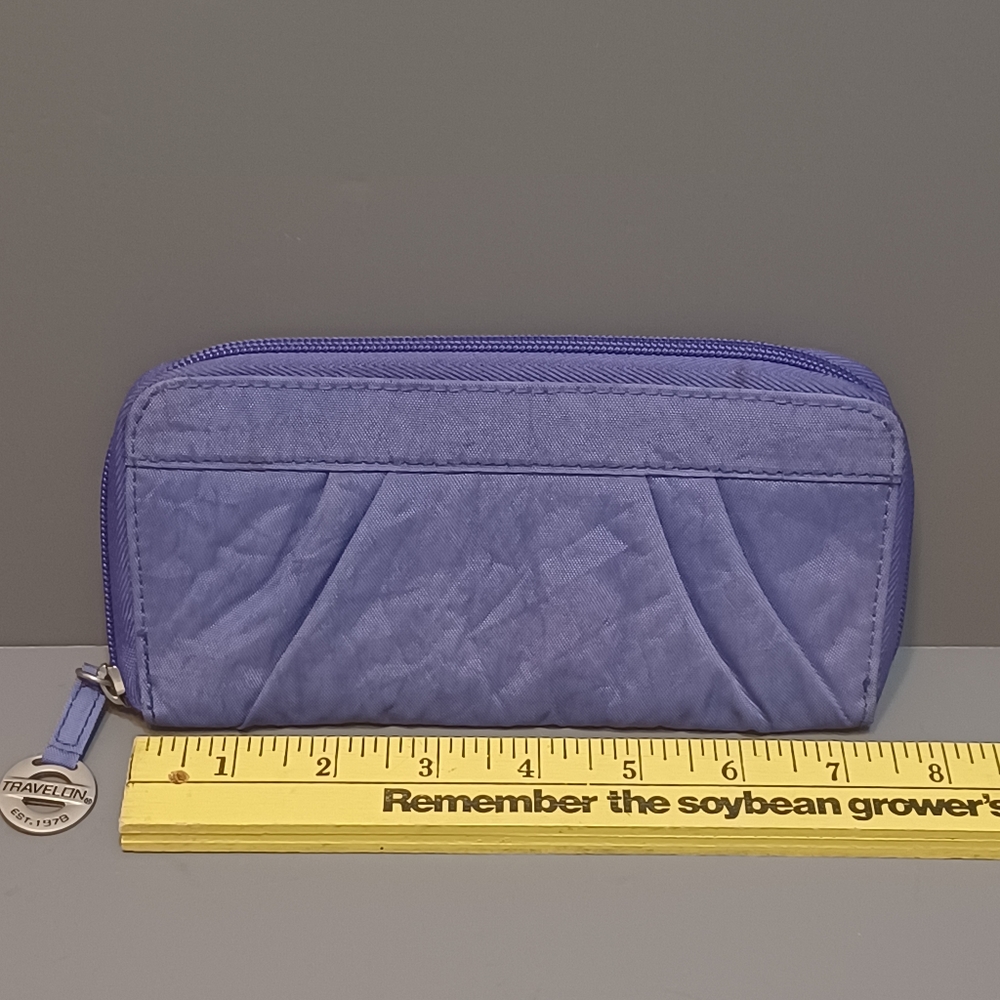 Travelon Signature Pleated Purple RFID Wallet